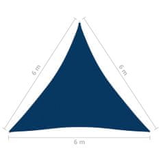 Vidaxl Tieniaca plachta oxfordská látka trojuholníková 6x6x6 m modrá