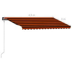 Petromila vidaXL Automaticky zaťahovacia markíza 450x300 cm oranžová a hnedá