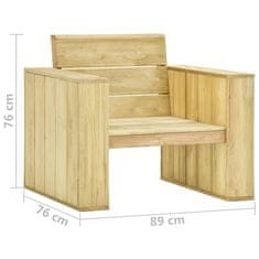 Petromila vidaXL Záhradné stoličky 2 ks 89x76x76 cm impregnovaná borovica
