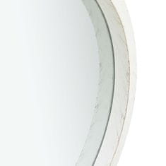 Vidaxl Nástenné zrkadlo s popruhom biele 40 cm