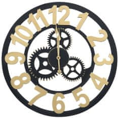 Vidaxl 321467 Wall Clock Gold and Black 70 cm MDF