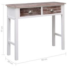 Petromila vidaXL Konzolový stolík hnedý 90x30x77 cm drevený