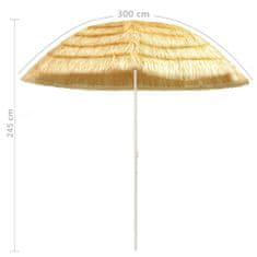 Vidaxl Plážový slnečník, prírodný 300 cm, havajský štýl