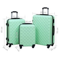 Petromila vidaXL Súprava cestovných kufrov s tvrdým krytom 3 ks mätová ABS