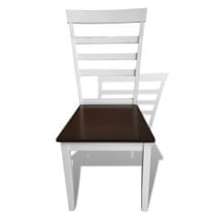 Vidaxl Jedálenské stoličky 2 ks, bielo hnedé, drevený masív a MDF