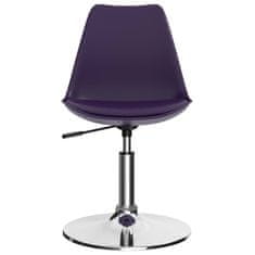 Vidaxl Otočné jedálenské stoličky 4 ks, fialové, umelá koža