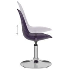 Vidaxl Otočné jedálenské stoličky 4 ks, fialové, umelá koža