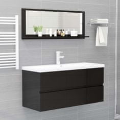 Vidaxl Kúpeľňové zrkadlo, lesklé čierne 100x10,5x37 cm, drevotrieska