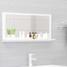 Vidaxl Kúpeľňové zrkadlo, lesklé biele 80x10,5x37 cm, drevotrieska