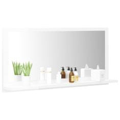 Vidaxl Kúpeľňové zrkadlo, lesklé biele 80x10,5x37 cm, drevotrieska
