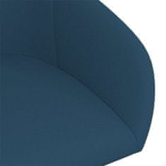 Vidaxl Otočné jedálenské stoličky 4 ks, modré, zamat