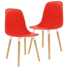 Vidaxl Jedálenské stoličky 2 ks, červené, plast