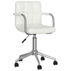 Vidaxl Otočné stoličky, 2 ks, biela, koženka