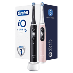 Oral-B magnetické zubné kefky iO Series 6 Duo Black / Pink Sand