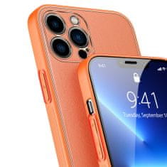 Dux Ducis Yolo kožený kryt na iPhone 13 Pro, oranžový