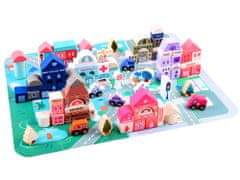 JOKOMISIADA Drevené kocky City puzzle mat sorter ZA3992