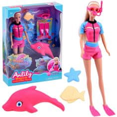 JOKOMISIADA Anlily Doll, plavkyňa, potápačka s delfínom ZA3923