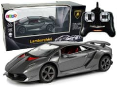 Lean-toys Športové auto R/C 1:24 Lamborghini Silver 2.4 G Lights