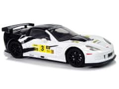 Lean-toys Závodné športové auto R/C 1:18 Corvette C6.R White 2.4 G Lights