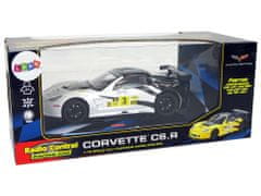 Lean-toys Závodné športové auto R/C 1:18 Corvette C6.R White 2.4 G Lights