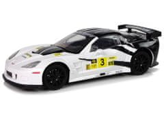 Lean-toys Závodné športové auto R/C 1:18 Corvette C6.R White 2.4 G Lights