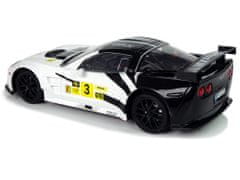 Lean-toys Závodné športové auto R/C 1:18 Corvette C6.R White 2.4 G Lights