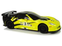 Lean-toys Športové auto R/C 1:24 Corvette Yellow C6.R 2.4 G Lights
