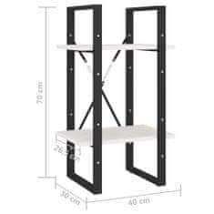 Vidaxl Knižnica s 2 policami biela 40x30x70 cm masívna borovica