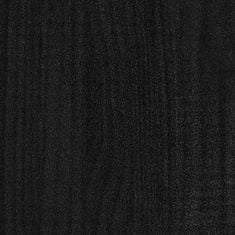 Vidaxl Knižnica/deliaca stena čierna 40x35x103 cm masívna borovica