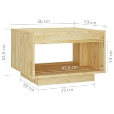 Vidaxl Konferenčný stolík 50x50x33,5 cm masívne borovicové drevo