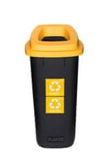 Plafor Odpadkový kôš na triedený odpad 90 l - žltý, plast