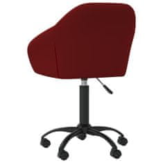 Vidaxl Otočná kancelárska stolička vínovo-červená zamatová
