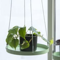 Vidaxl Esschert Design Závesný podnos na rastliny, okrúhly, zelený, veľkosť L