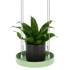 Vidaxl Esschert Design Závesný podnos na rastliny, okrúhly, zelený, veľkosť S