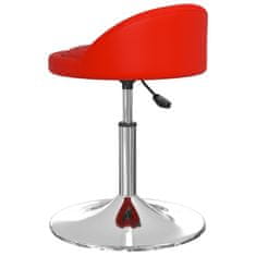 Vidaxl Barová stolička, červená, čalúnená umelou kožou