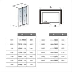 H K Posuvné sprchové dvere DIAMOND FROST 156-160x195cm ľavý variant 