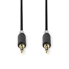 Nedis Stereo audio kábel, 3,5mm konektor - 3,5mm konektor, pozlátené, 2m