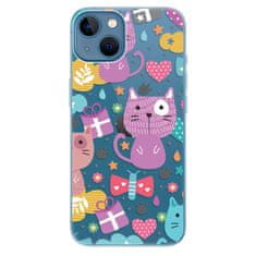 iSaprio Silikónové puzdro - Cat pattern 01 pre Apple iPhone 13