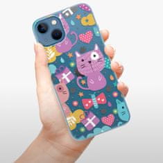 iSaprio Silikónové puzdro - Cat pattern 01 pre Apple iPhone 13