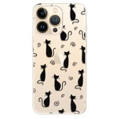 iSaprio Silikónové puzdro - Cat pattern 05 - black pre Apple iPhone 13 Pro Max