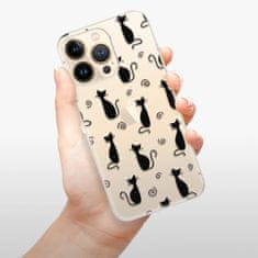 iSaprio Silikónové puzdro - Cat pattern 05 - black pre Apple iPhone 13 Pro