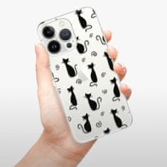 iSaprio Silikónové puzdro - Cat pattern 05 - black pre Apple iPhone 13 Pro