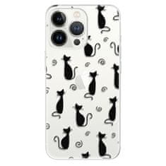 iSaprio Silikónové puzdro - Cat pattern 05 - black pre Apple iPhone 13 Pro Max