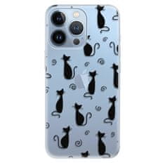 iSaprio Silikónové puzdro - Cat pattern 05 - black pre Apple iPhone 13 Pro Max