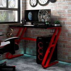 Vidaxl Herný stôl s nohami v tvare ZZ čierny a červený 90x60x75 cm