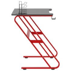 Vidaxl Herný stôl s nohami v tvare ZZ čierny a červený 90x60x75 cm