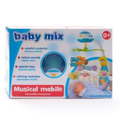 Baby Mix Kolotoč nad postýlku se světelným projektorem Baby Mix mátový