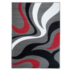 Chemex Koberec Oheň Moderní Belgický Design 10220 Sivá Červená 80x150 cm