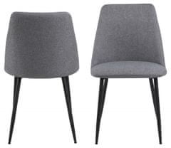 Design Scandinavia Jedálenská stolička Ines (SET 4ks), tkanina, šedá