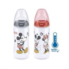 Nuk FC+ fľaša Mickey s kontrolou teploty, 300 ml - šedá